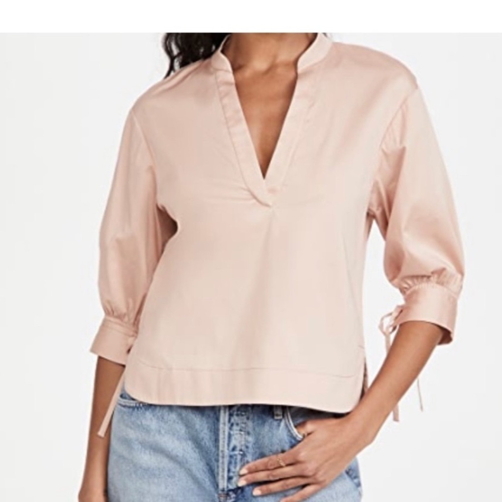 Rebecca Taylor Cotton 3/4 Cottagecore Pink Blouse Size XL Coquette